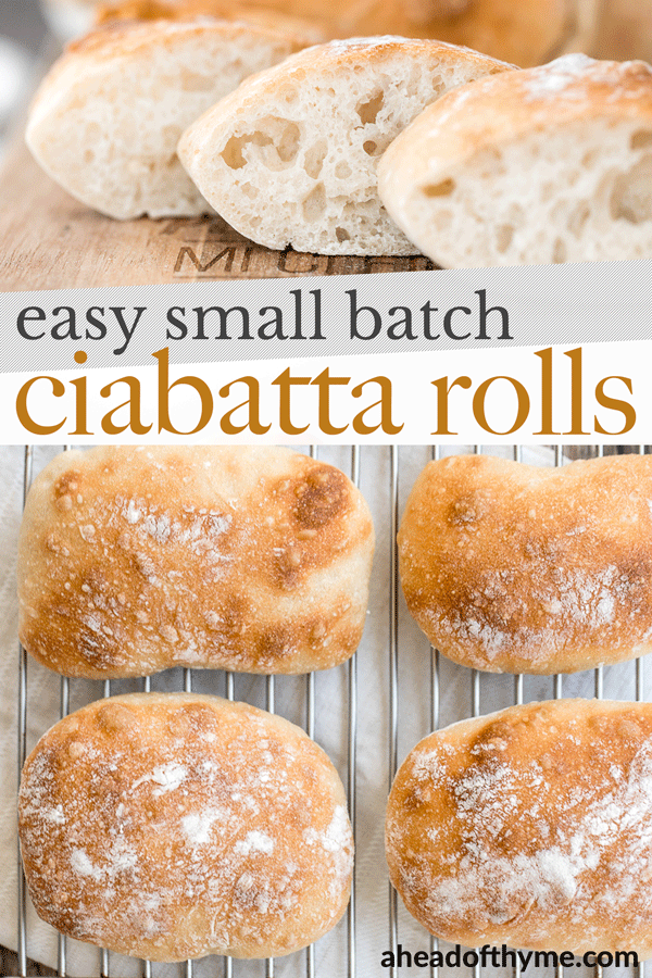 Easy Small Batch Ciabatta Rolls