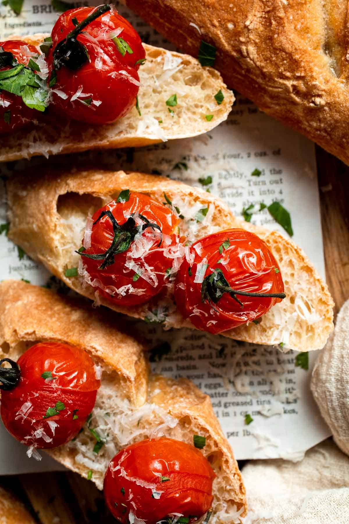 These homemade no knead French Baguettes are just what bread dreams are made of — beautifully golden loaves with a crisp crust and soft, airy interior. | aheadofthyme.com