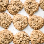 Grab a tall glass of milk and start dipping the best homemade, soft-centered, chewy chocolate chip oatmeal cookies you will ever try! | aheadofthyme.com