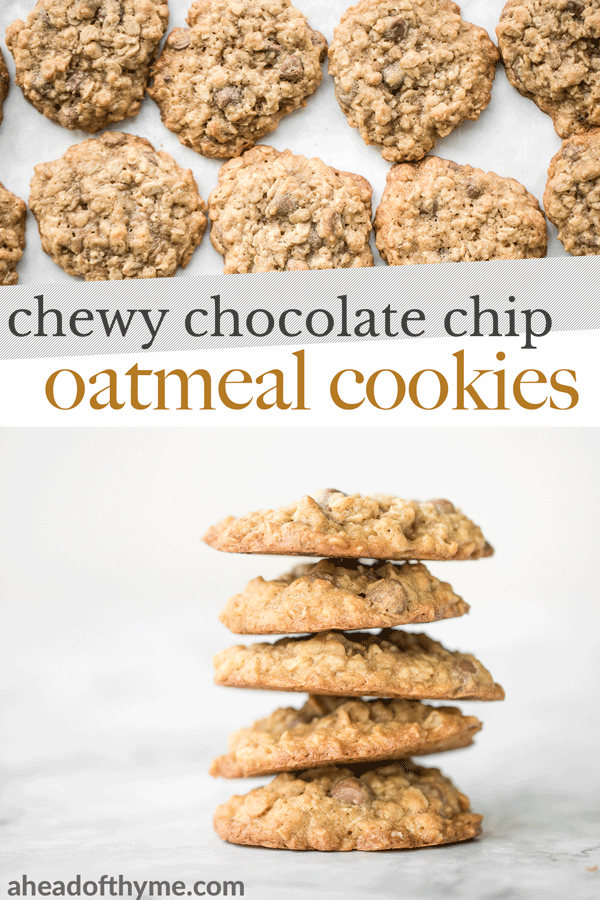 The Best Chewy Chocolate Chip Oatmeal Cookies