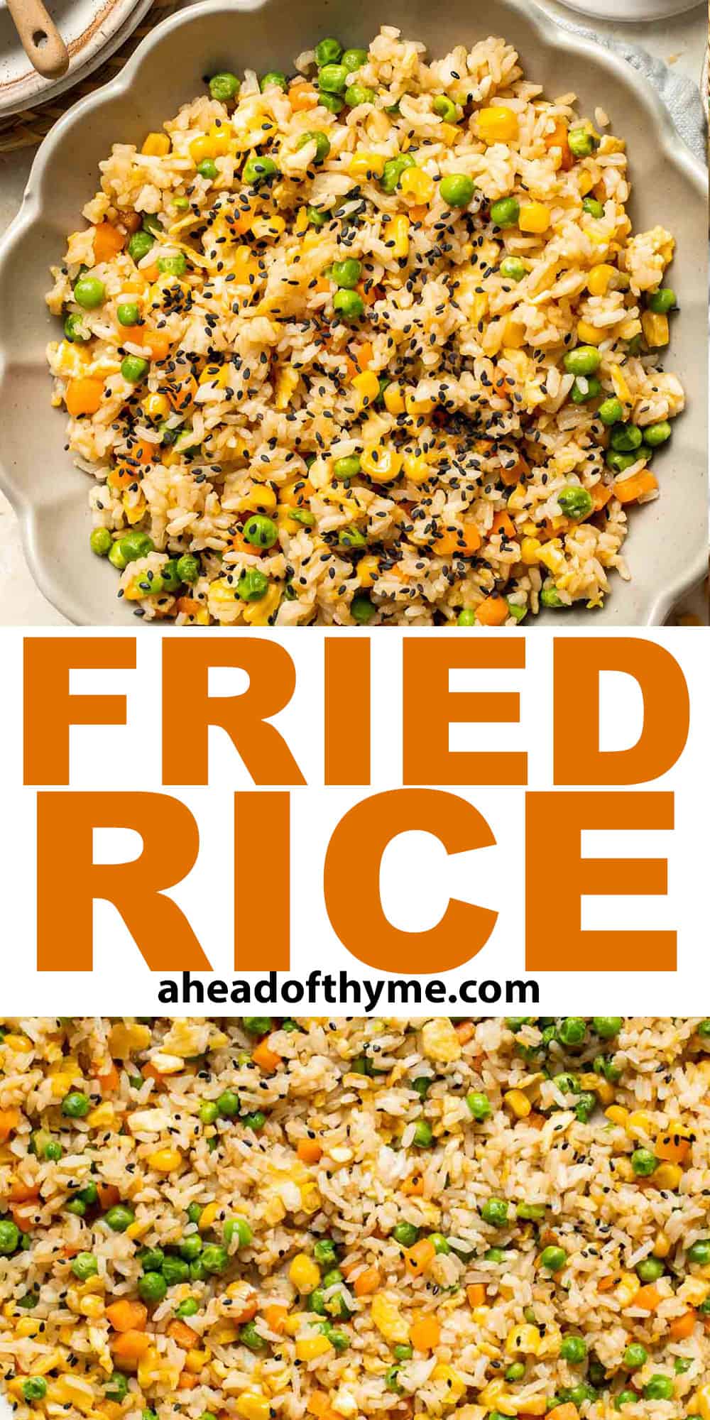 Say goodbye to takeout and make flavourful, Chinese restaurant-style vegetarian fried rice at home in 10 minutes, with fully customizable ingredients. | aheadofthyme.com
