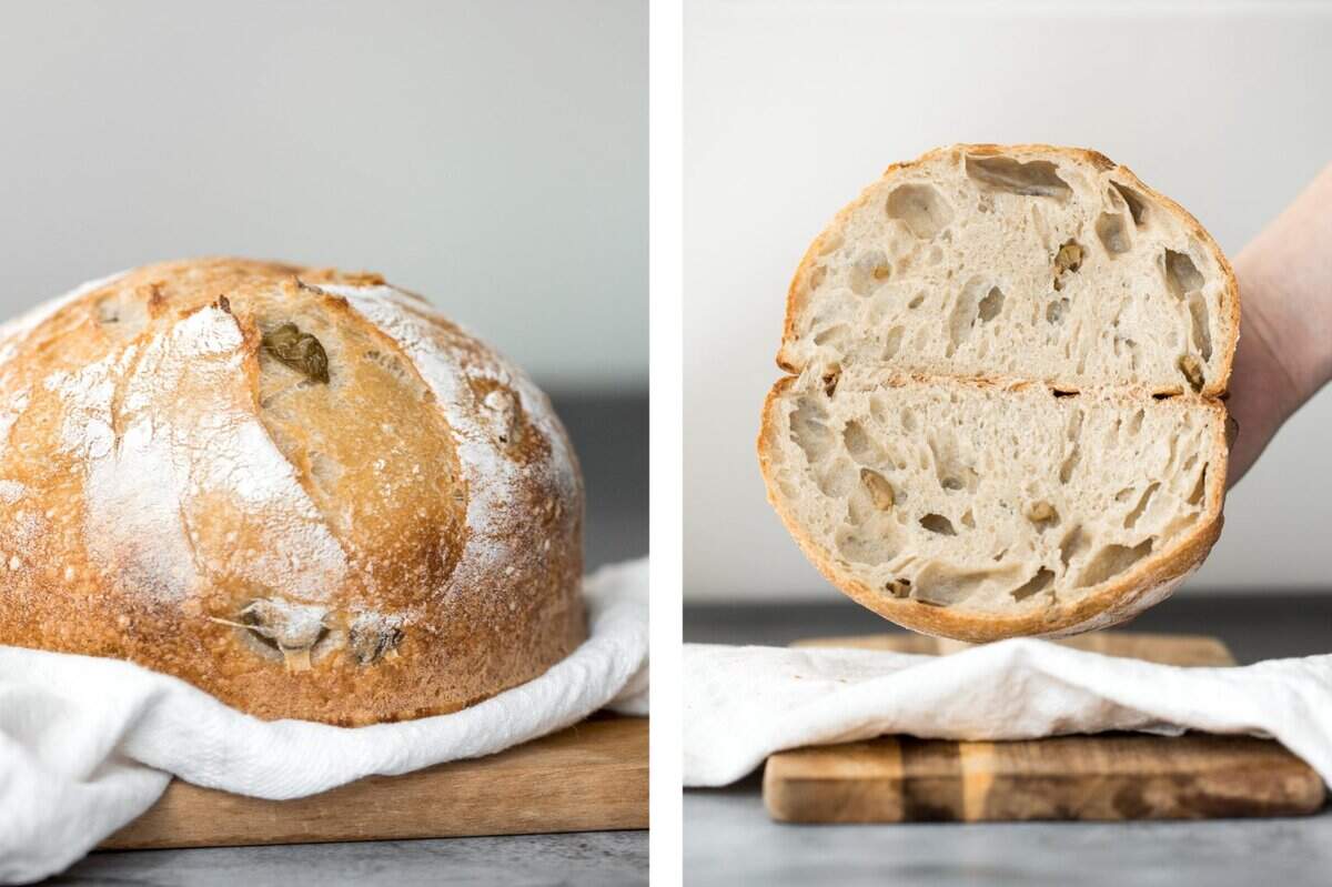 Artisan Green Olive Sourdough Bread Ahead of Thyme
