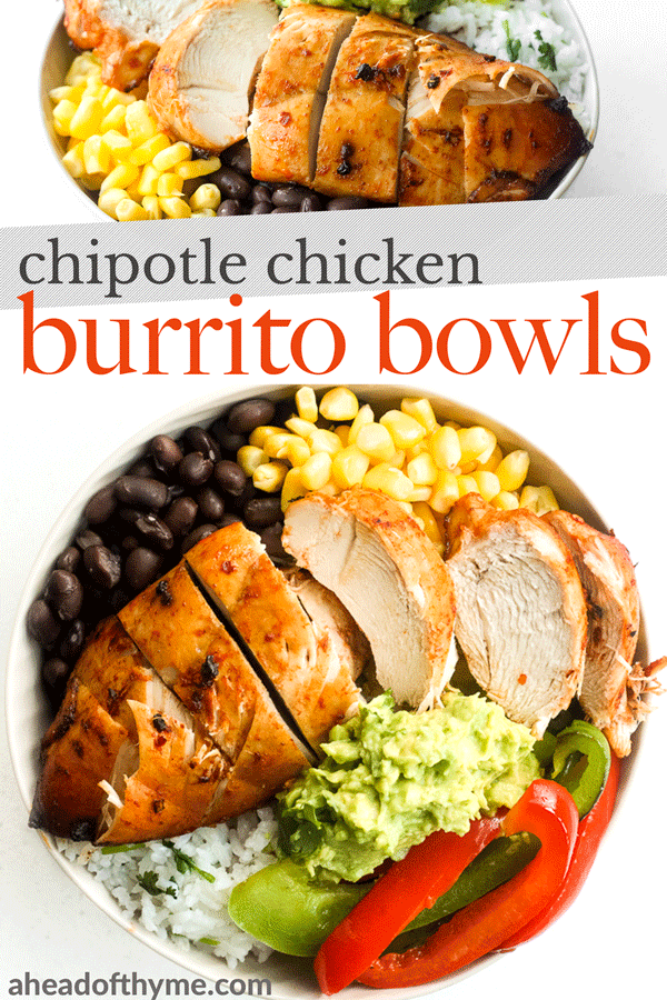 Chipotle Chicken Burrito Bowls with Lime Cilantro Rice