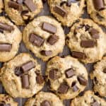 Brown butter oatmeal chocolate chip banana bread cookie bites are thick, fluffy, pillowy, cake-like little bites of banana bread heaven. | aheadofthyme.com