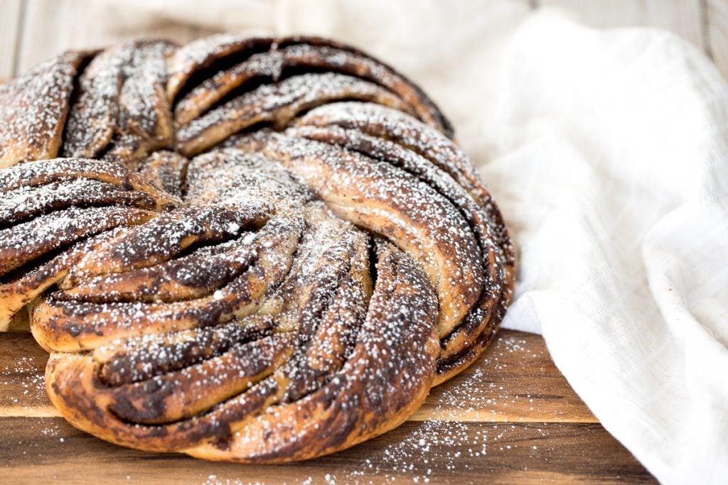 Soft and fluffy sourdough cinnamon roll twist bread is buttery and layered with cinnamon sugar. Prep it the night before and freshly bake it for breakfast. | aheadofthyme.com