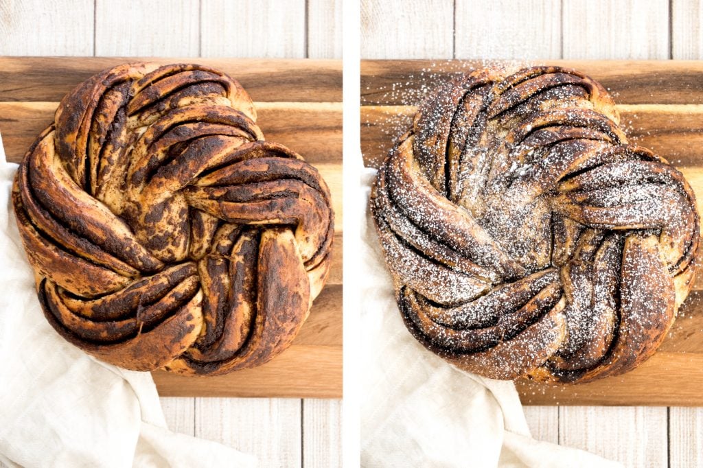 Soft and fluffy sourdough cinnamon roll twist bread is buttery and layered with cinnamon sugar. Prep it the night before and freshly bake it for breakfast. | aheadofthyme.com