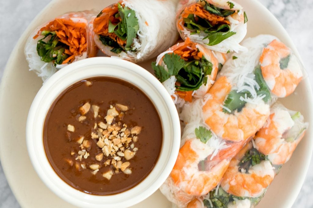 Rice Paper Rolls with Easy Peanut Sauce - Fun Without Gluten