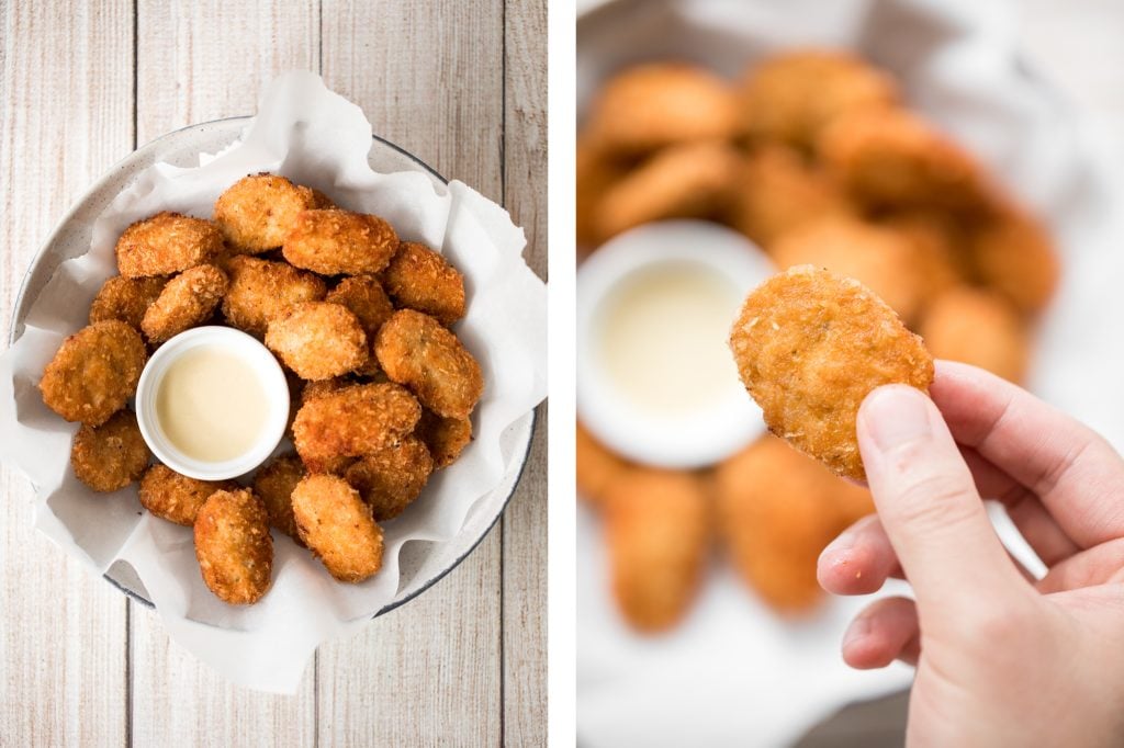 Easy homemade chicken nuggets with chicken breast are golden and crisp on the outside and juicy and tender inside. They're freezer-friendly so make extra. | aheadofthyme.com