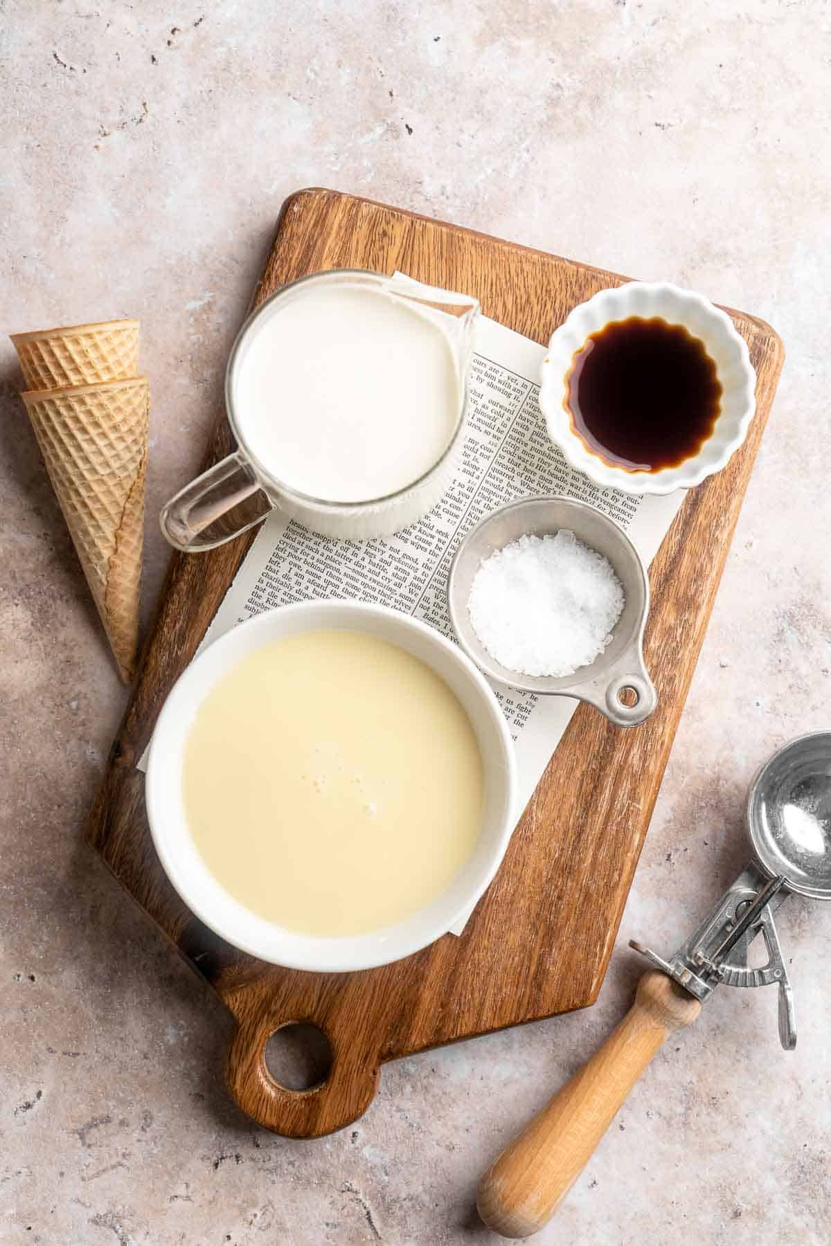 Sweet and creamy, this No Churn Vanilla Ice Cream recipe is the easiest way to make homemade ice cream — no ice cream maker required! | aheadofthyme.com