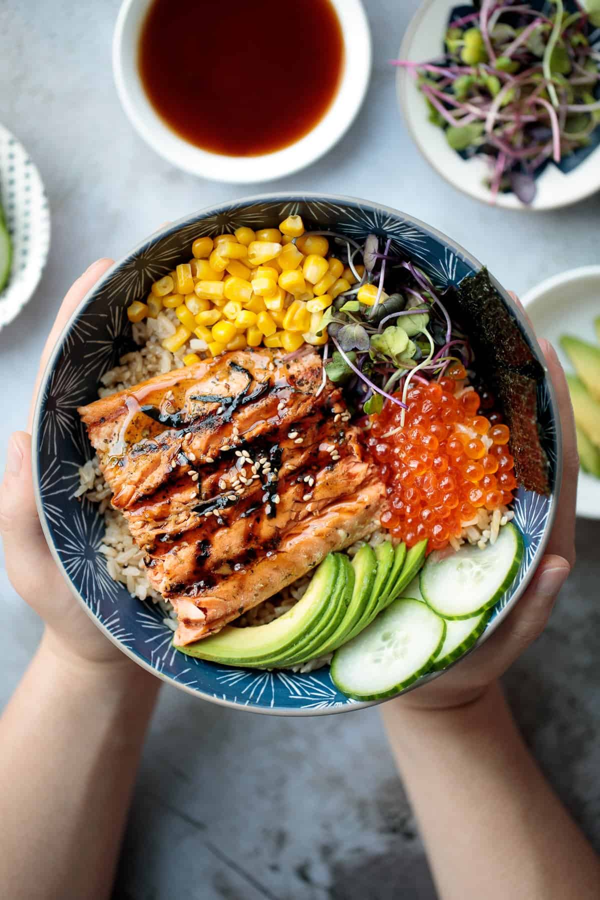 Teriyaki Grilled Salmon Rice Bowl 7 