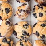 Blueberry yogurt muffins are buttery, moist, soft, and cakey and bursting with blueberries in every single bite. They are super quick and easy to make. | aheadofthyme.com