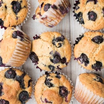 Blueberry yogurt muffins are buttery, moist, soft, and cakey and bursting with blueberries in every single bite. They are super quick and easy to make. | aheadofthyme.com