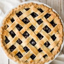 Classic Blueberry Pie With Lattice Top Ahead Of Thyme