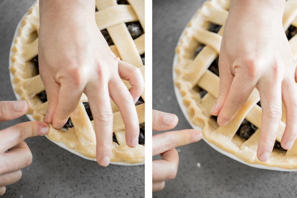 Summery classic blueberry pie is made with the perfect flaky pie crust, a jammy blueberry filling with a hint of lemon, and sealed with a lattice top. | aheadofthyme.com