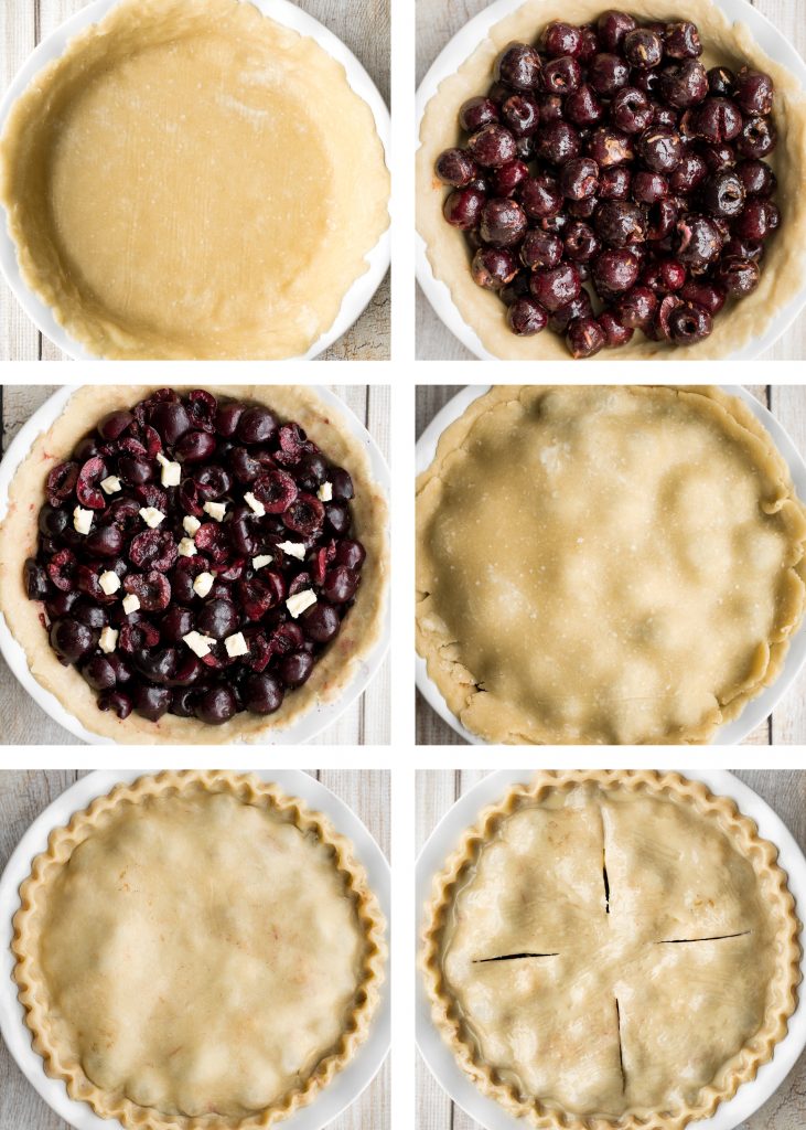 Summery and fruity, classic cherry pie has the most flakey and buttery pie crust on the bottom and top and is filled with a delicious cherry-packed filling. | aheadofthyme.com
