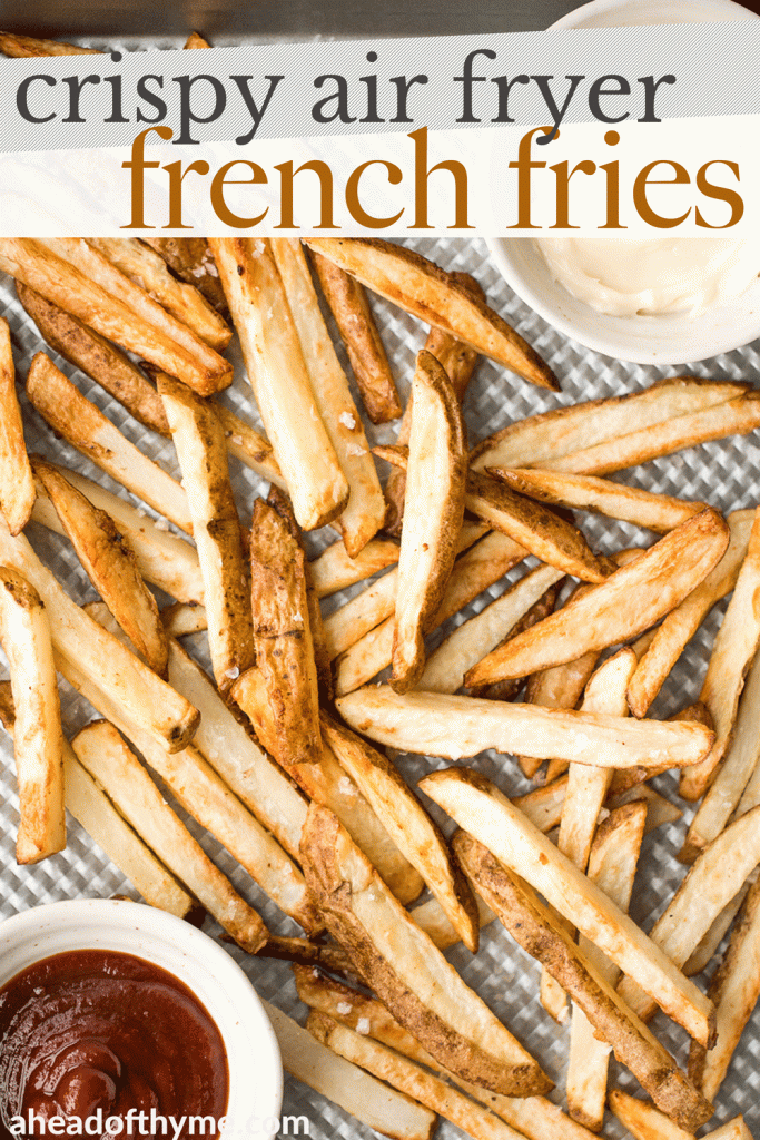 Super crispy air fryer french fries are tender and fluffy on the inside and crunchy on the outside. Make this healthier french fry in just 12 minutes! | aheadofthyme.com