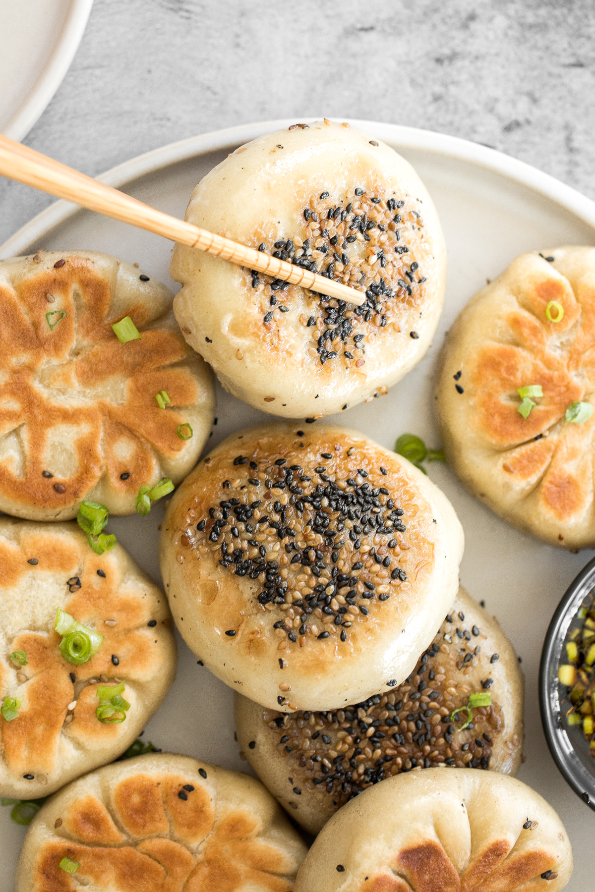 Crispy Bottom PanFried Vegetable Buns (No Yeast)