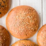 Soft and fluffy, artisan, easy homemade hamburger buns topped with sesame seeds are light, airy, so flavourful and take just 15 minutes of actual prep work. | aheadofthyme.com