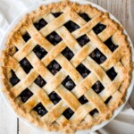 This Homemade Blueberry Pie with Lattice Top features a perfect flaky crust and jammy filling. It's a classic summer dessert made from scratch. | aheadofthyme.com