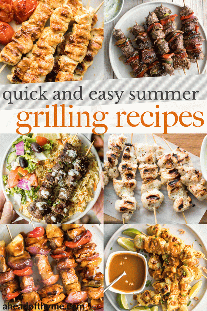Fire up the grill for these top 15 quick and easy summer grilling recipes including grilled skewers, steak, chicken, seafood and lamb, in under 30 minutes. | aheadofthyme.com