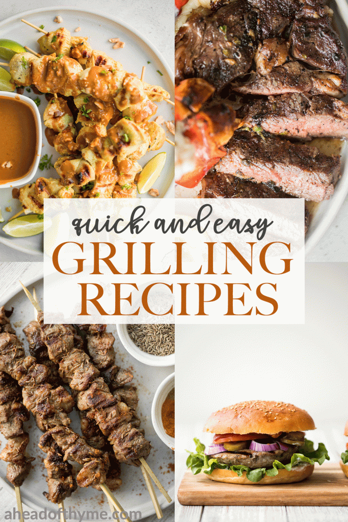 Fire up the grill for these top 15 quick and easy summer grilling recipes including grilled skewers, steak, chicken, seafood and lamb, in under 30 minutes. | aheadofthyme.com