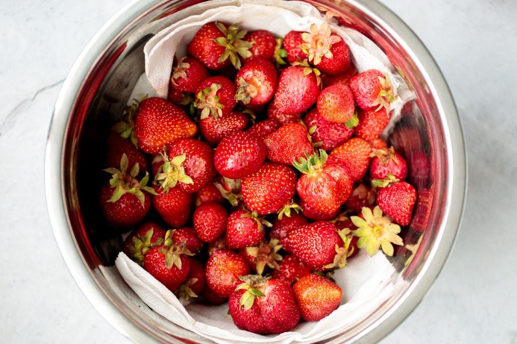 Quick and easy, homemade small batch strawberry jam is so simple to make in one pot with just 3 ingredients and no pectin. It's bright, sweet and addictive. | aheadofthyme.com