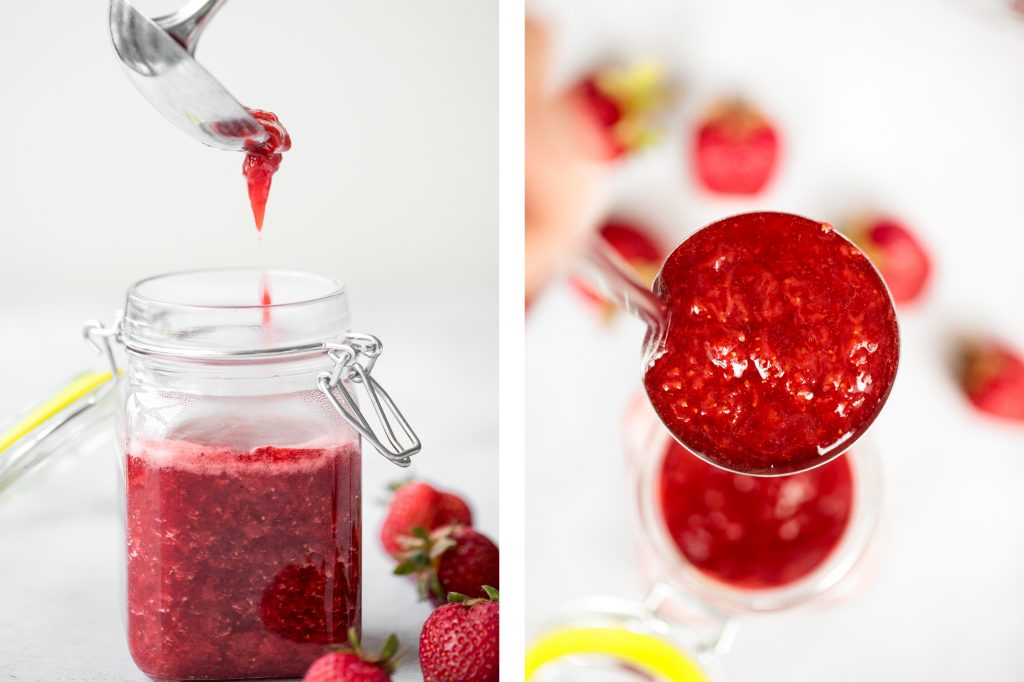 Quick and easy, homemade small batch strawberry jam is so simple to make in one pot with just 3 ingredients and no pectin. It's bright, sweet and addictive. | aheadofthyme.com