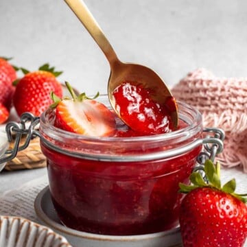 Quick and easy, homemade Small Batch Strawberry Jam is so simple to make in one pot with just 3 ingredients and no pectin. It's sweet, glossy, and thick. | aheadofthyme.com
