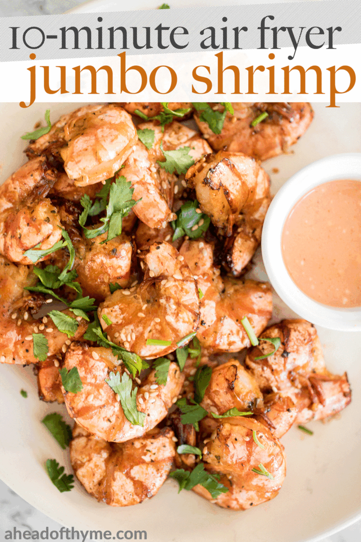 Air Fryer Jumbo Shrimp Ahead of Thyme