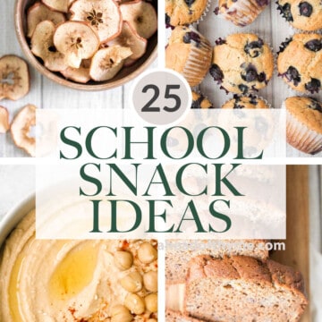 Over 25 back to school snack ideas from granola bars, muffins, sweet breads, baked snacks, fruits, dip, and more kid-friendly recipes. | aheadofthyme.com