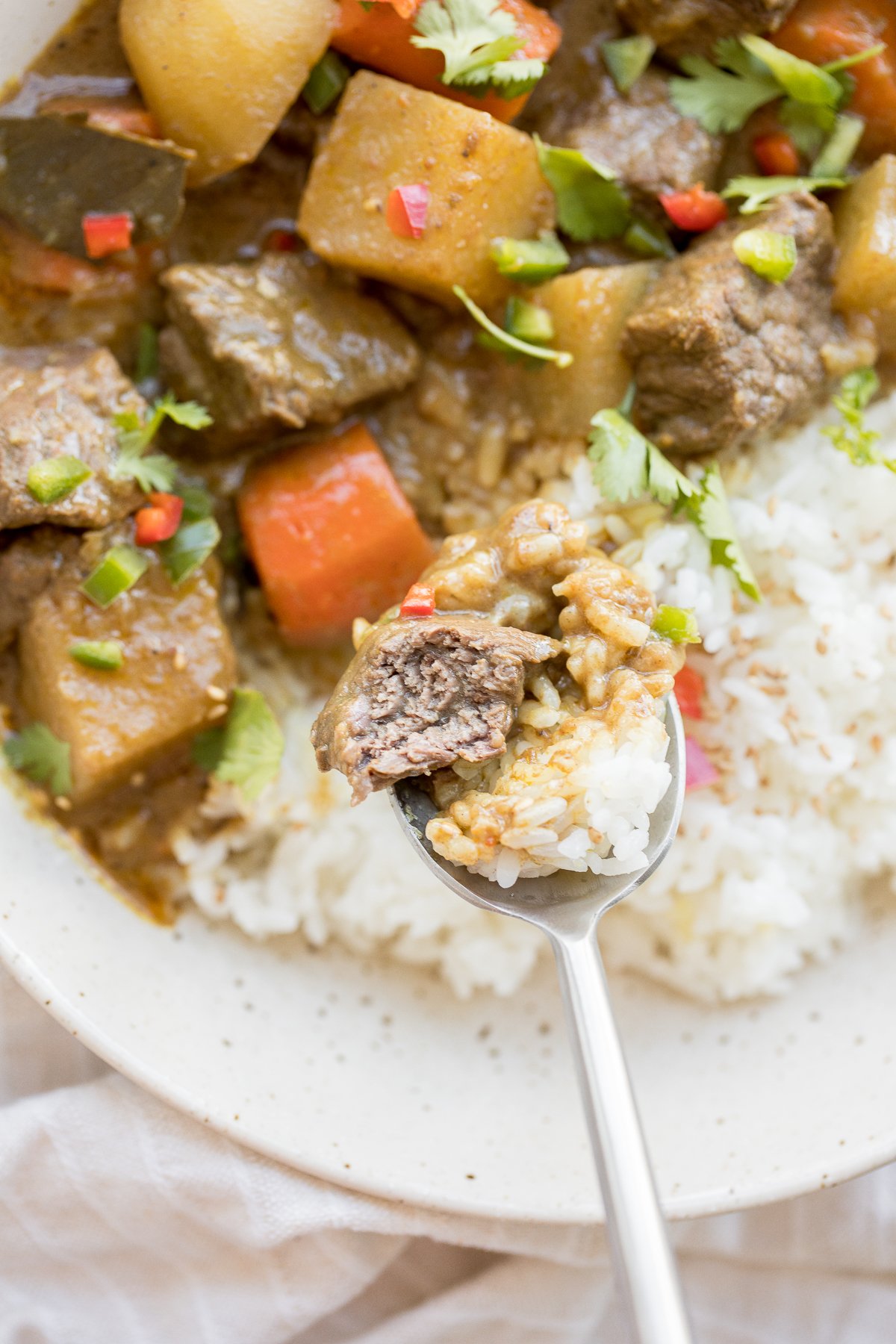 One Pot Coconut Curry Beef Stew Ahead of Thyme