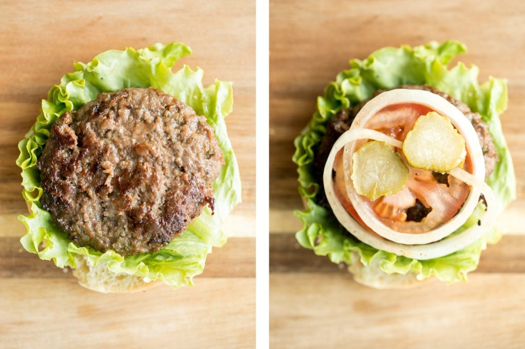 Super juicy and flavourful rosemary thyme quarter pound burgers made with fresh herbs add such an incredible depth of flavour. Just 10 minutes of prep work. | aheadofthyme.com