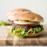 Super juicy and flavourful rosemary thyme quarter pound burgers made with fresh herbs add such an incredible depth of flavour. Just 10 minutes of prep work. | aheadofthyme.com