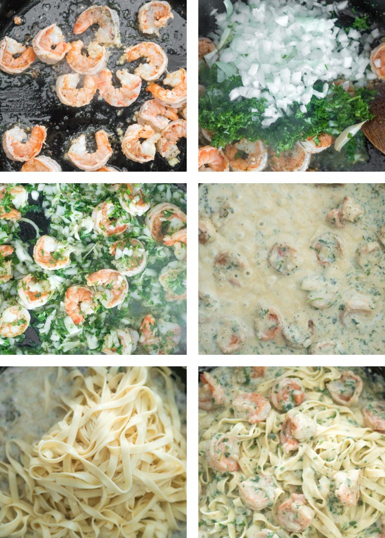 Shrimp Fettuccine Alfredo Pasta Bake Ahead of Thyme