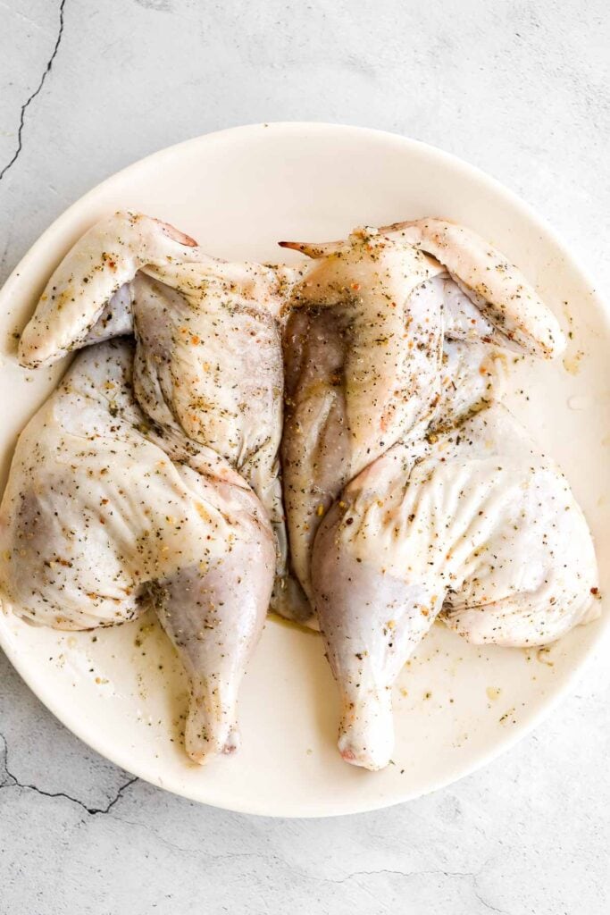 Roasted spatchcock chicken, also called butterflied chicken, cooks faster, stays juicy, and delivers perfectly crispy skin every time. | aheadofthyme.com