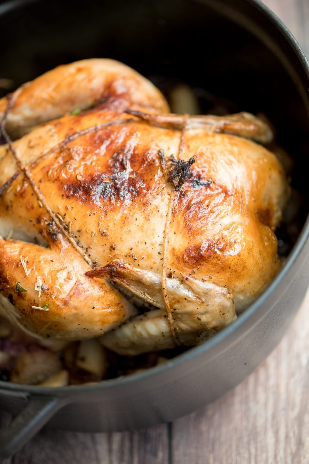 Dutch Oven Whole Roast Chicken Ahead of Thyme
