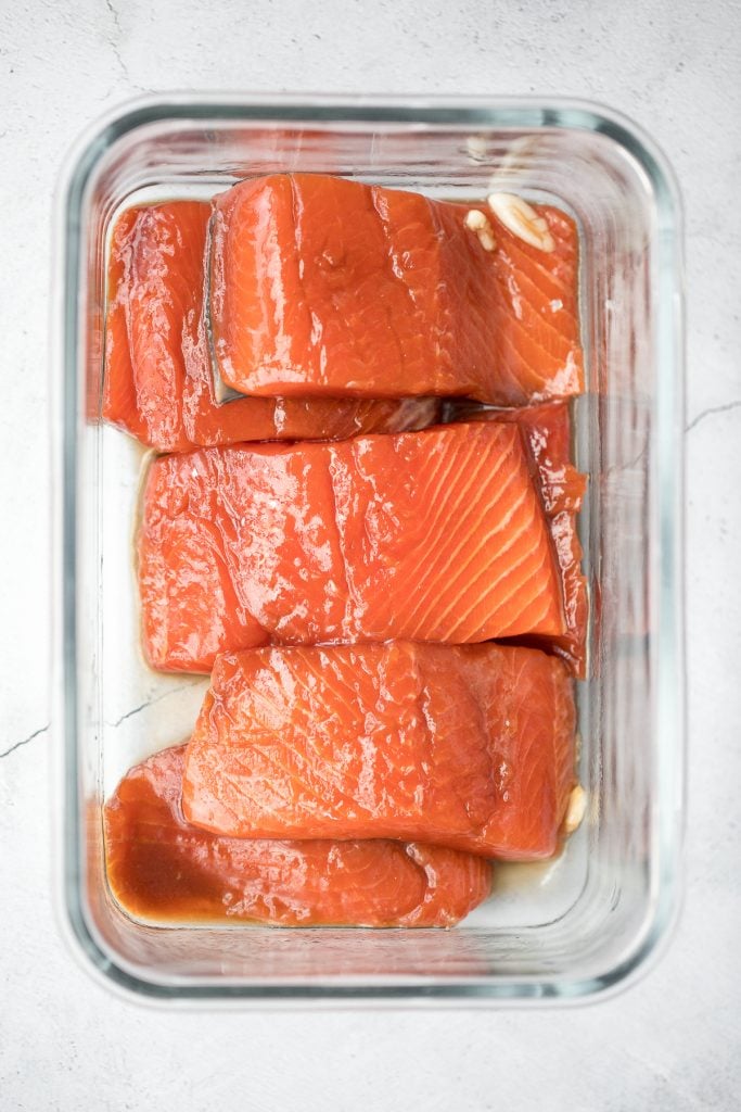 Quick and easy baked maple salmon is so delicious, flaky and flavourful with the perfect balance between sweet and savoury. The best weeknight dinner. | aheadofthyme.com