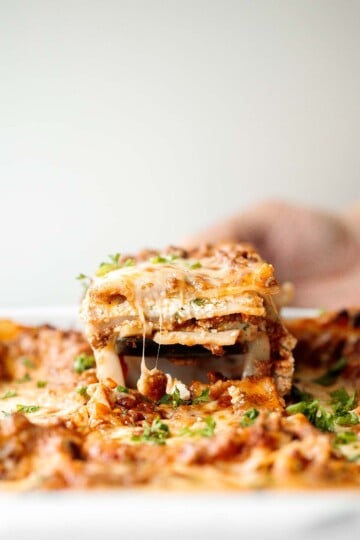 Easy Meat Lasagna is a classic, hearty, homemade pasta dish layered with beef sauce, ricotta, mozzarella, and parmesan — perfect for cozy family dinners. | aheadofthyme.com