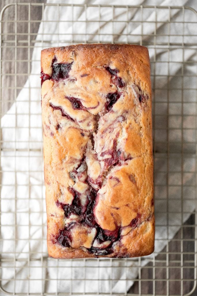 Leftover cranberry sauce swirl pound cake is moist and tender with swirls of cranberry sauce for a sweet and tangy burst of flavour. So easy and delicious. | aheadofthyme.com