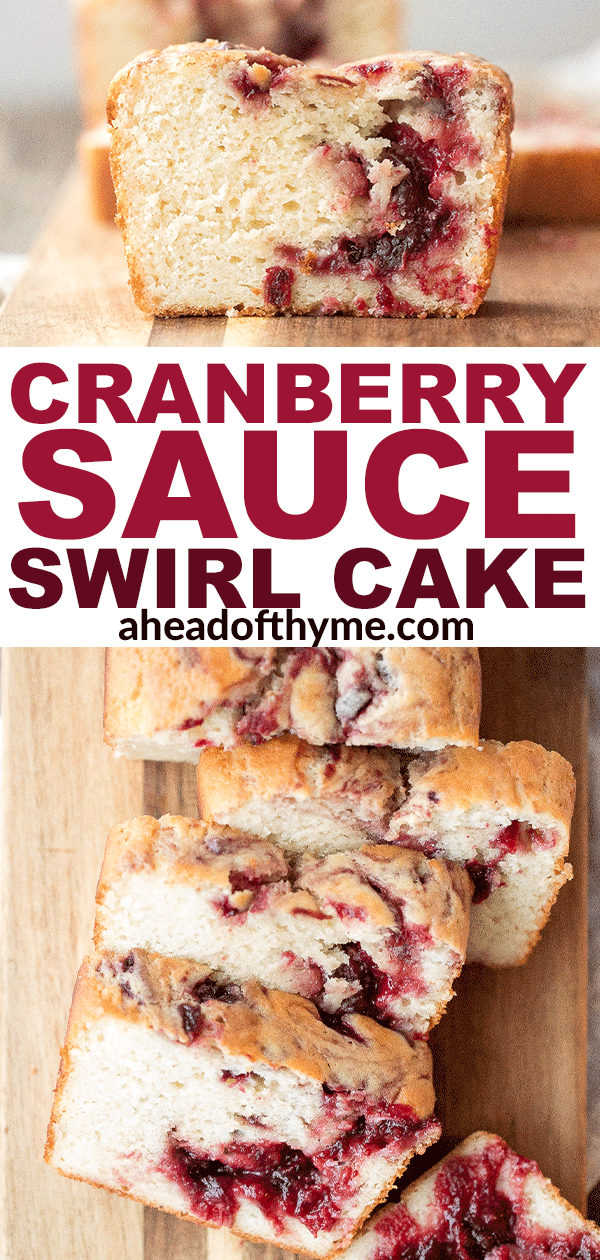 Cranberry Sauce Swirl Pound Cake