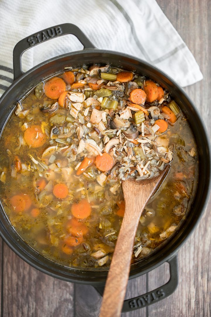 Leftover Turkey Wild Rice Soup Ahead of Thyme