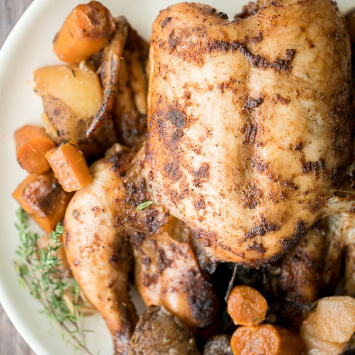 Slow Cooker Whole Chicken Ahead of Thyme