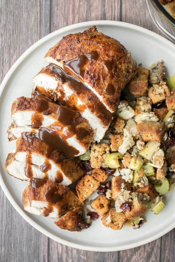 Soy glazed braised turkey breast with Asian five-spice is moist, tender, succulent and the juiciest turkey ever with browned and crispy skin. So flavourful. | aheadofthyme.com