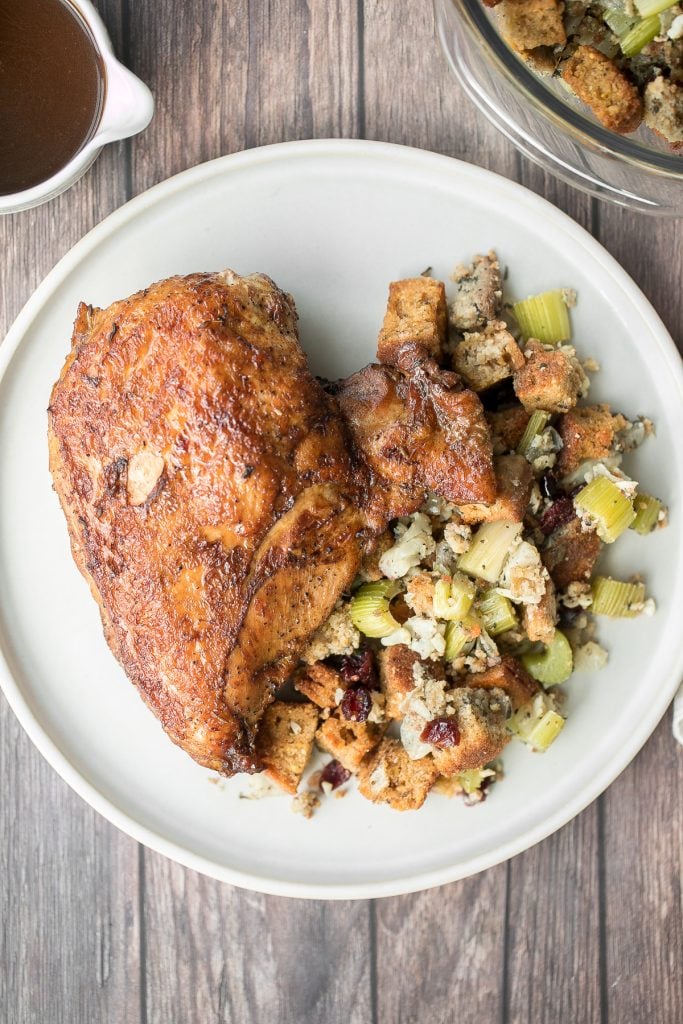 Soy glazed braised turkey breast with Asian five-spice is moist, tender, succulent and the juiciest turkey ever with browned and crispy skin. So flavourful. | aheadofthyme.com