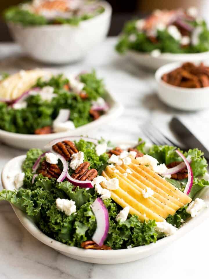 Winter Kale Salad with Apple Cider Vinaigrette and Spiced Pecans ...