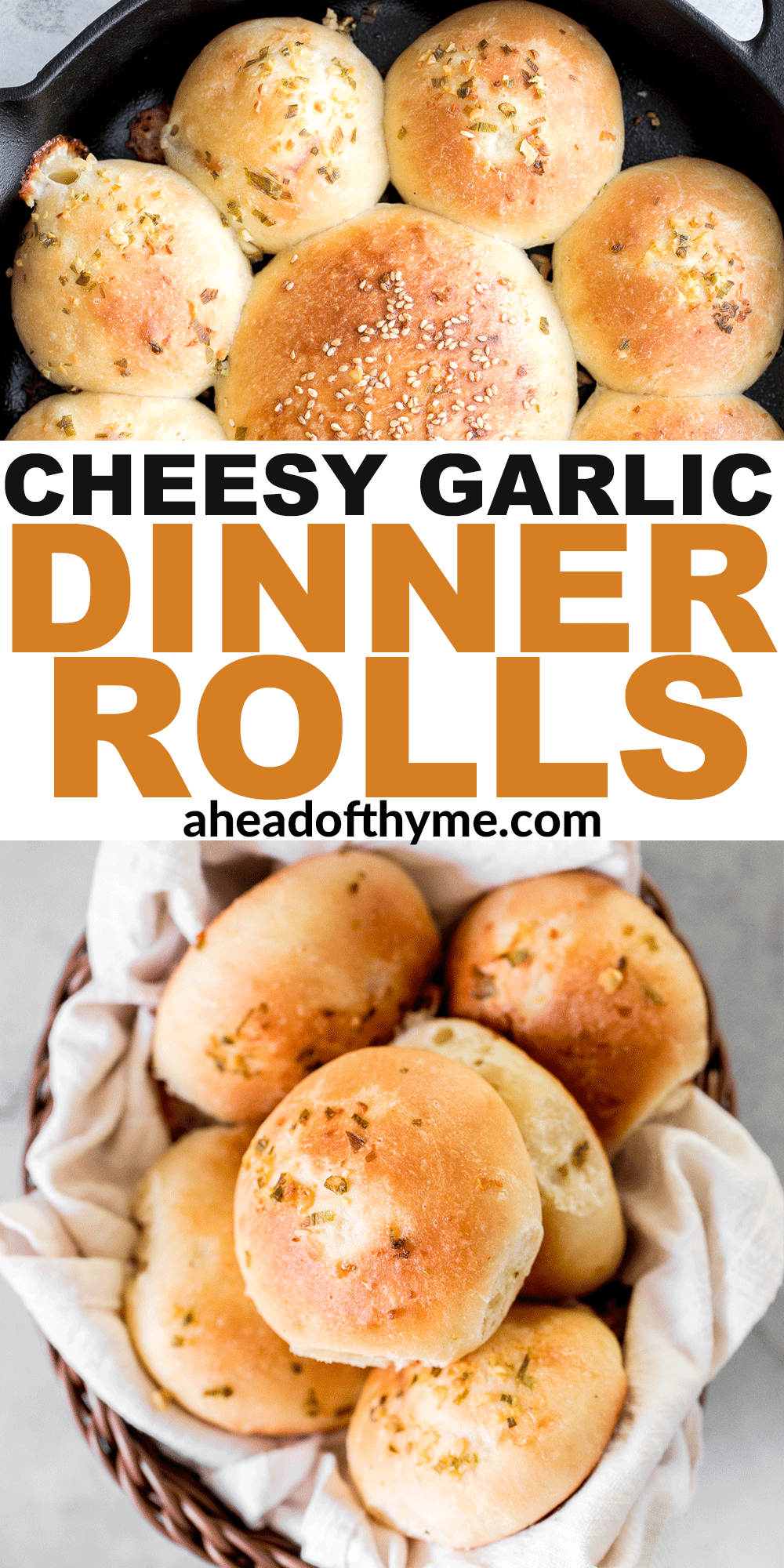 Cheesy Garlic Dinner Rolls
