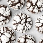 Soft tender chewy chocolate crinkle cookies are a classic Christmas cookie that tastes like a rich fudgy brownie with a crackly crust and coated in sugar. | aheadofthyme.com