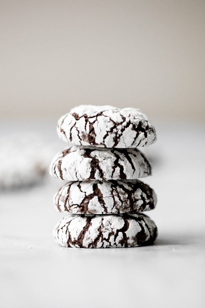 Soft tender chewy chocolate crinkle cookies are a classic Christmas cookie that tastes like a rich fudgy brownie with a crackly crust and coated in sugar. | aheadofthyme.com