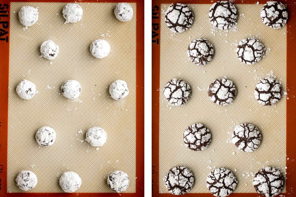 Soft tender chewy chocolate crinkle cookies are a classic Christmas cookie that tastes like a rich fudgy brownie with a crackly crust and coated in sugar. | aheadofthyme.com