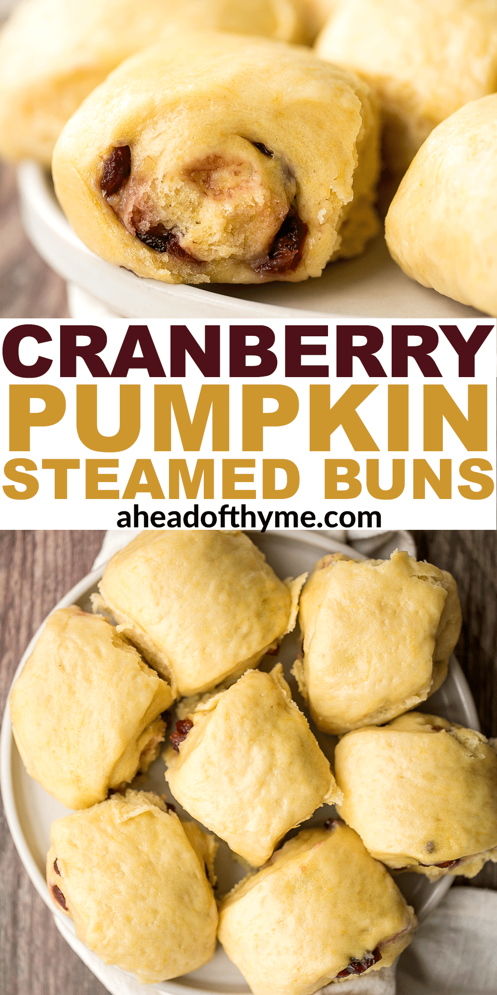Cranberry Pumpkin Steamed Buns